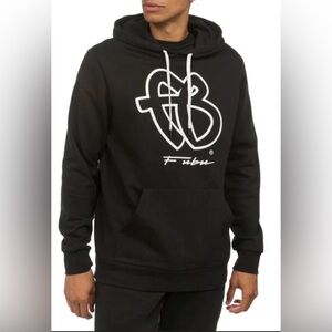 FUBU Black Hoodie Sweater with White Logo